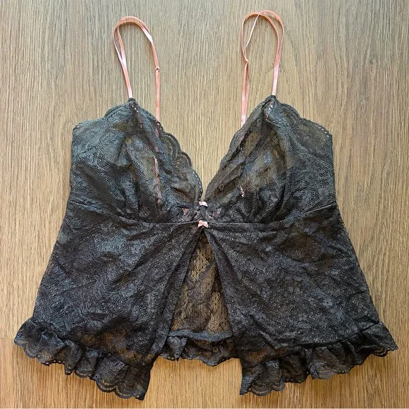 Y2K Victoria’s Secret Black Lace Babydoll Camisole XS Coquette - Picture 4 of 5